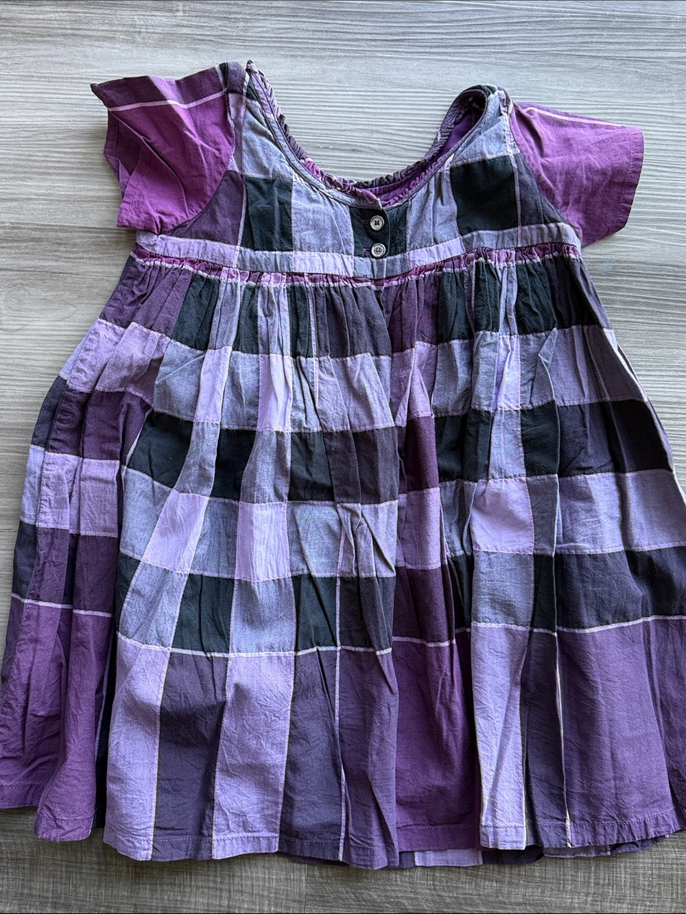 Burberry Purple Plaid Short Sleeve Dress - Picture 4 of 4